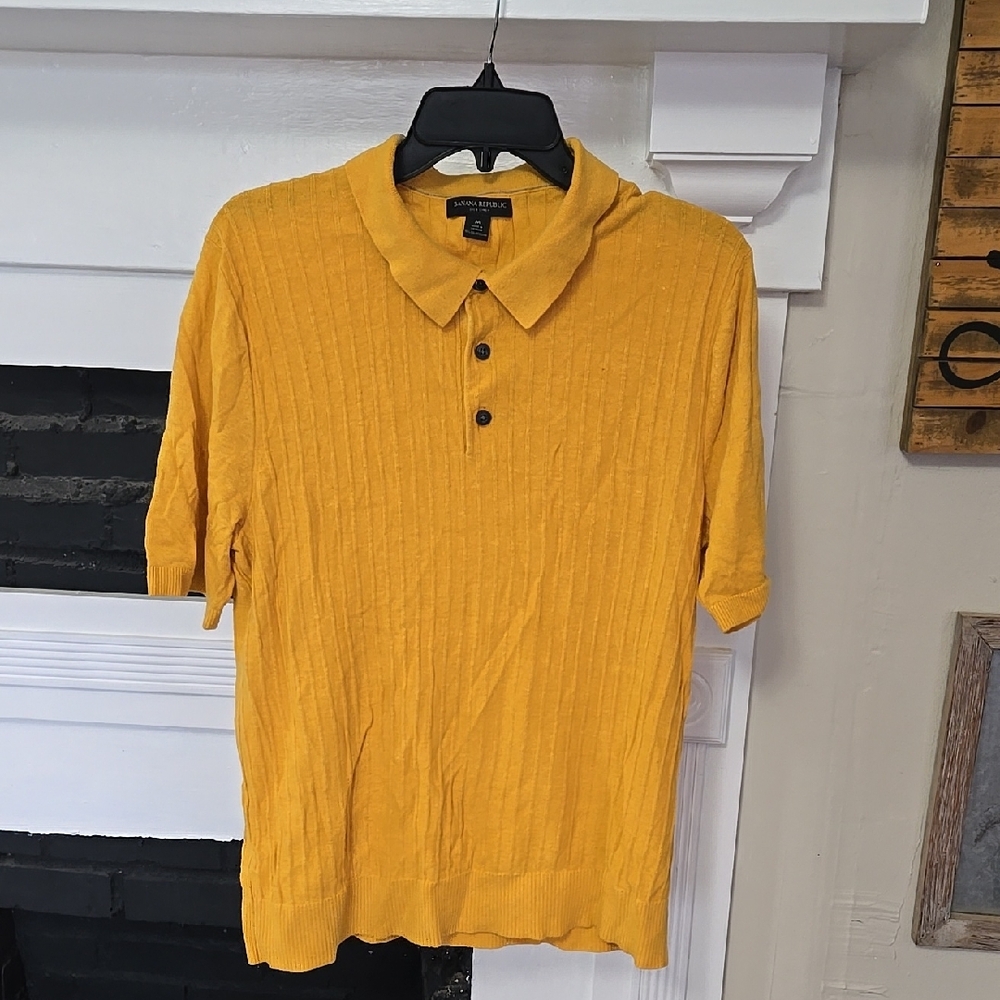 Banana Republic Yellow Polo Shirt - Picture 1 of 9
